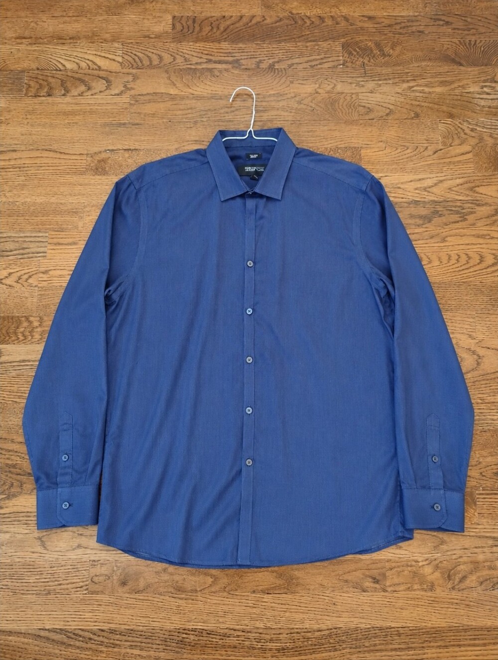 Kenneth Cole Men's Navy Blue Button-Down Dress Shirt